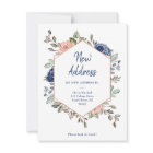 New Address | Floral Geometric Moving Announcement