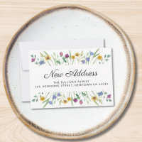 New Address Floral Moving Announcement Mini Card