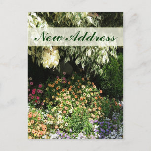 New Address flower garden Announcement Postcard