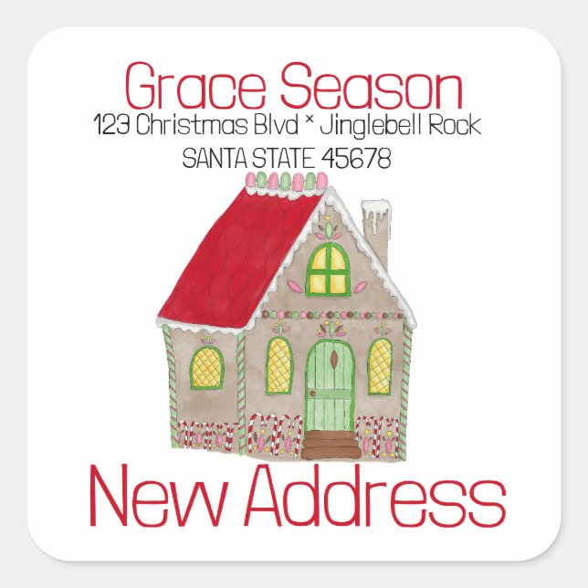 New Address  Gingerbread House  Envelope seal (Front)