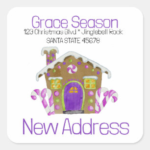 New Address Gingerbread House Envelope seal