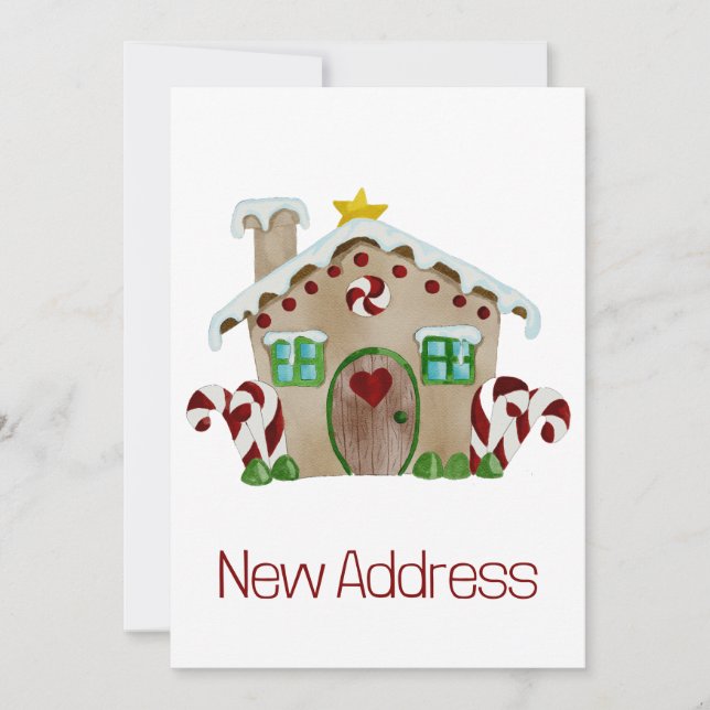 New Address Gingerbread House Invitation (Front)