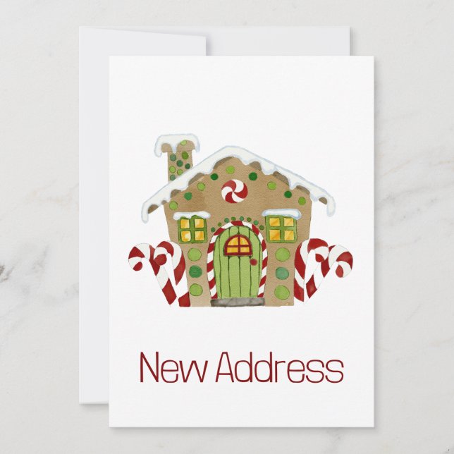 New Address Gingerbread House Invitation (Front)
