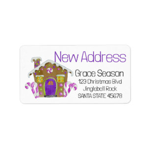 New Address Gingerbread House Label