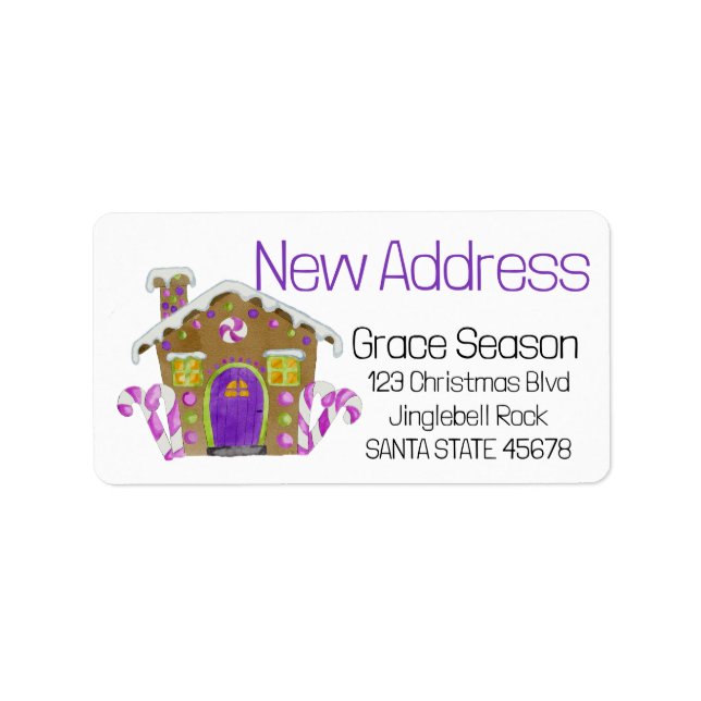 New Address Gingerbread House Label (Front)