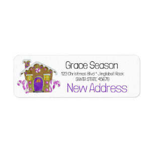 New Address Gingerbread House Label