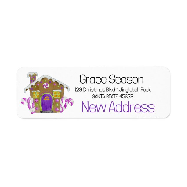 New Address Gingerbread House Label (Front)