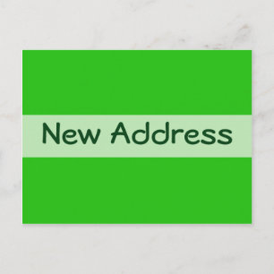new address green announcement postcard