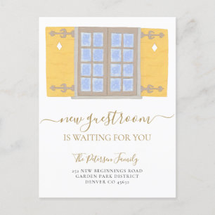 New address guest room modern moving announcement postcard
