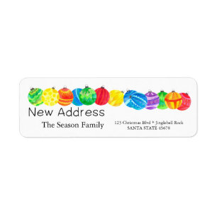 New Address handpainted watercolor label