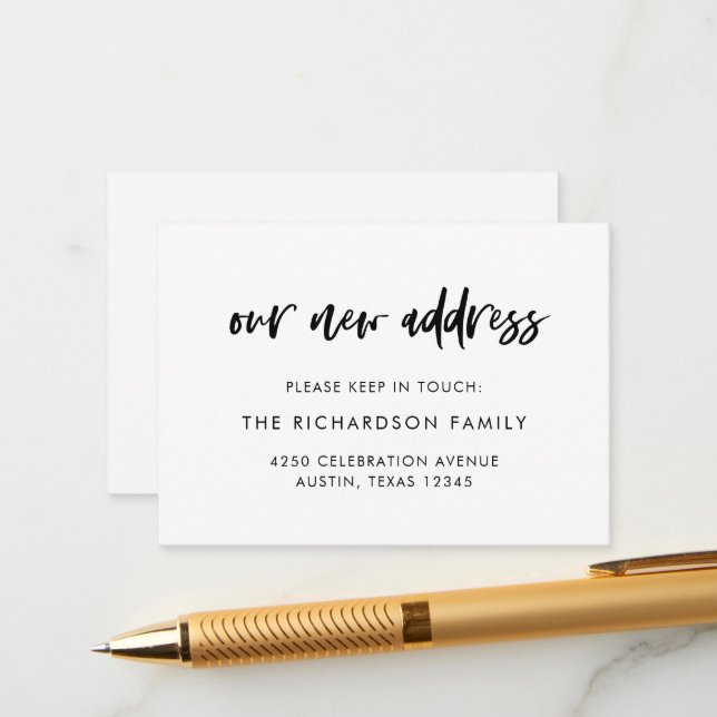 New Address Insert | Casual Script (Front/Back In Situ)