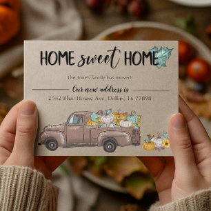 New Address Moving Announcement Autumn Pumpkin