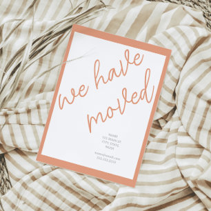 New Address Moving Announcement Peach Coral