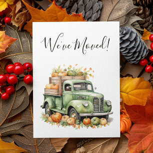 New Address Moving Announcement Pumpkin Truck Postcard