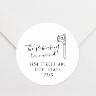 New Address Moving Announcement Return Address Classic Round Sticker