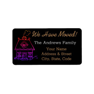 New Address Moving Announcement Sticker Label