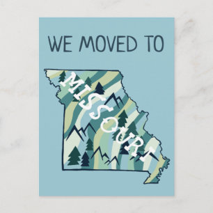 NEW ADDRESS Moving Missouri State Illustrated Map  Postcard