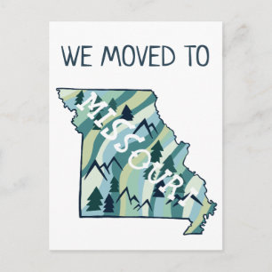 NEW ADDRESS Moving Missouri State Illustrated Map  Postcard
