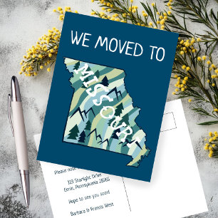 NEW ADDRESS Moving Missouri State Illustrated Map  Postcard