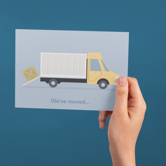 New Address Moving Truck Cute Blue Announcement Postcard (Creator Uploaded)