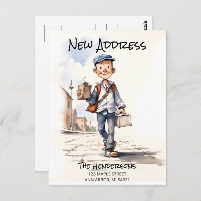 New Address New Home Moving Announcement Postcard (Front/Back)