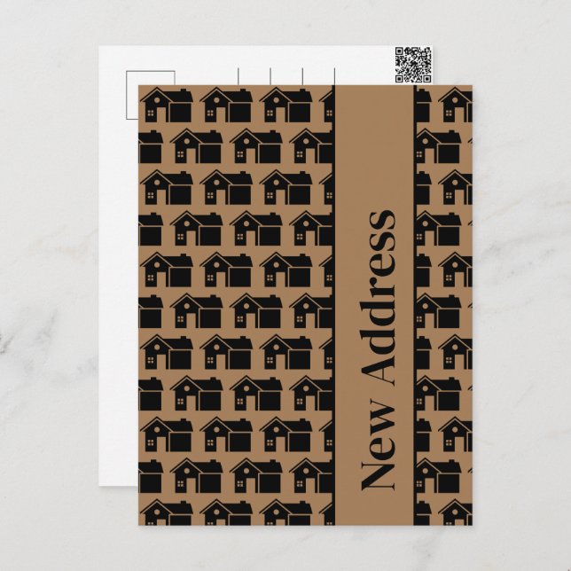 New Address New Home Pattern Moving Announcement Postcard (Front/Back)