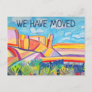New Address New Mexico Colourful Landscape Art Postcard