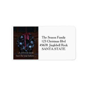 New Address ornament wreath Holiday Label
