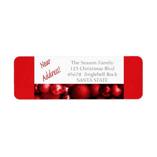 New Address ornaments Holiday Label (Front)
