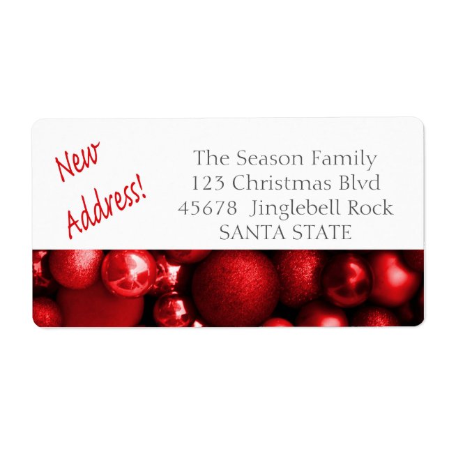 New Address ornaments Holiday Label (Front)