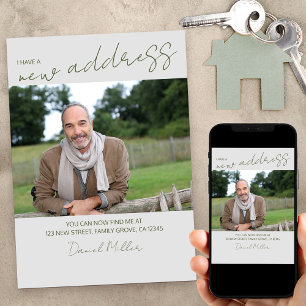 New Address Photo with Casual Script Moving Announcement