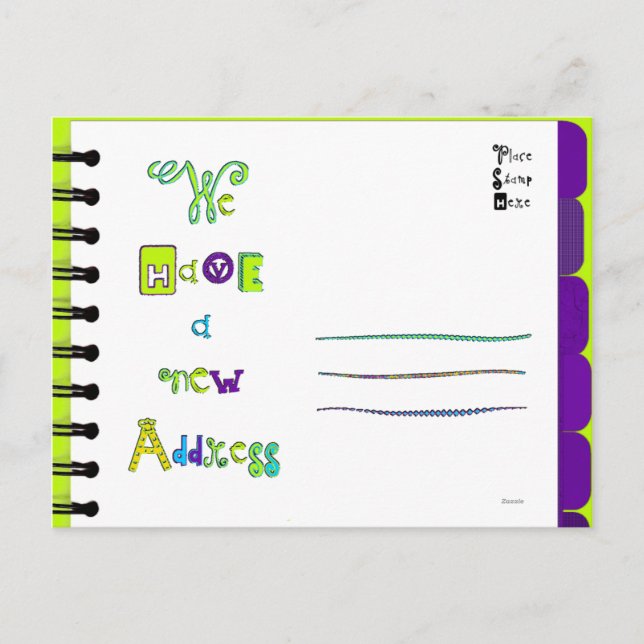 New Address Postcard 'P-T' (Front)