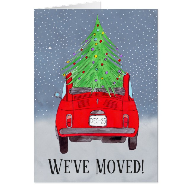 New Address Red Car with Christmas Tree (Front)
