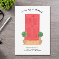 New Address Red Watercolor Door Moving