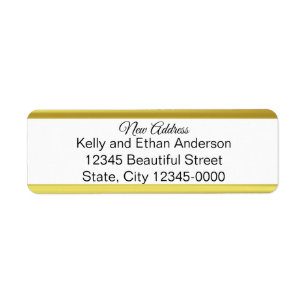 New Address Script Elegant Black White and Gold