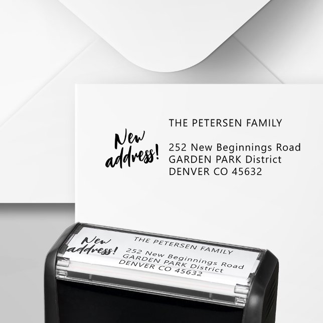 New address script modern return address self-inking stamp (Creator Uploaded)