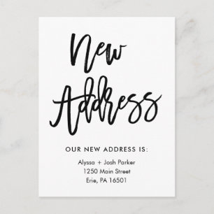New Address Simple Modern Typography Announcement Postcard