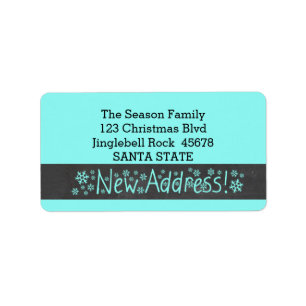 New Address Snowflake Christmas Label