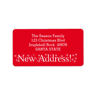 New Address Snowflake Christmas Label