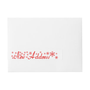 New Address Snowflake Christmas Wraparound Address Label