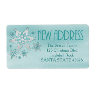 New Address snowflake Holiday Address Label