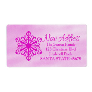 New Address snowflake Holiday Address Label