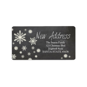 New Address snowflake Holiday Address Label
