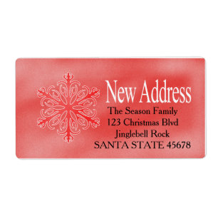 New Address snowflake Holiday Address Label