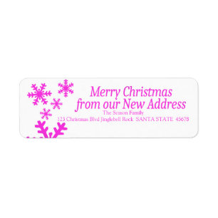 New Address snowflake holiday Label