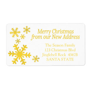 New Address snowflake holiday Label