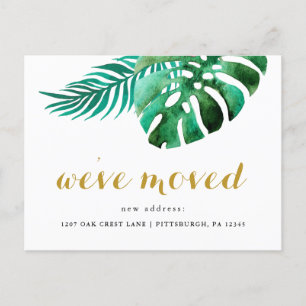 New Address Tropical Palms Moving Announcement Postcard