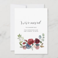 New Address Update Floral Moving Announcement