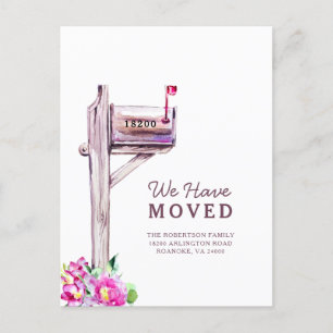 New Address Watercolor Mailbox Moving Announcement