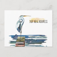 New Address Waterfront Great Blue Heron Moving